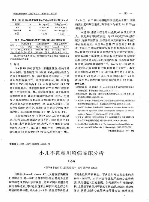 小儿不典型川崎病临床分析