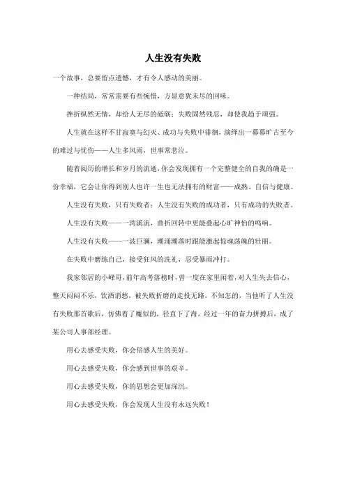 人生没有失败_高中高二作文500字