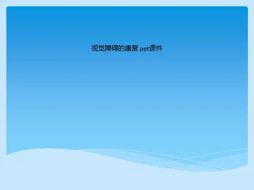 视觉障碍的康复 ppt课件