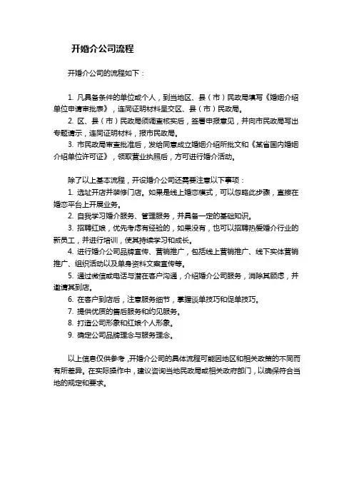 开婚介公司流程