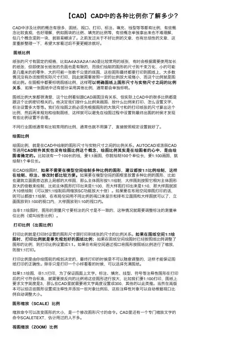 【CAD】CAD中的各种比例你了解多少？