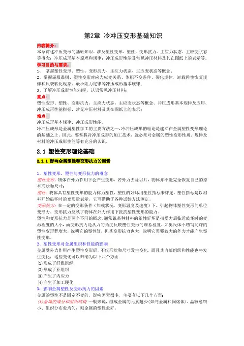 冷冲压变形基础知识