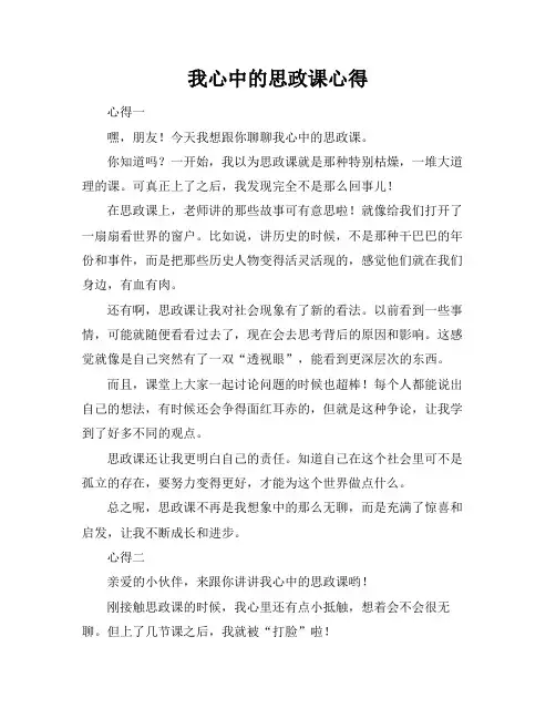 我心中的思政课心得