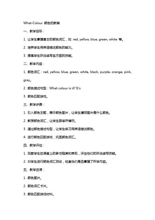 what-colour颜色的教案
