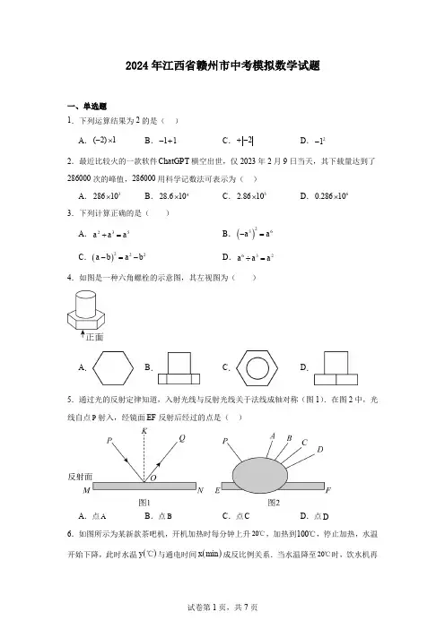 2024年江西省赣州市中考模拟数学试题