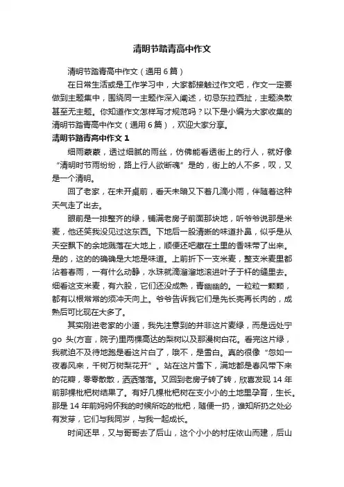 清明节踏青高中作文（通用6篇）