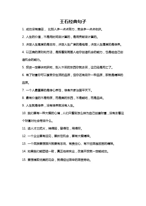 王石经典句子