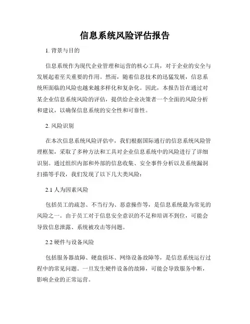 信息系统风险评估报告