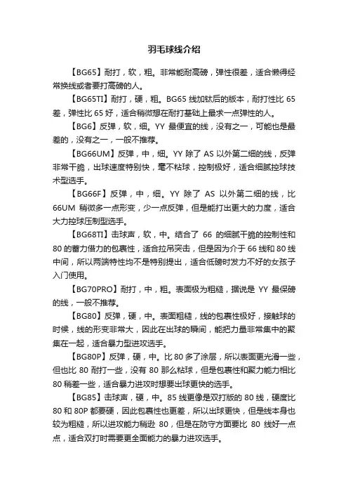 羽毛球线介绍