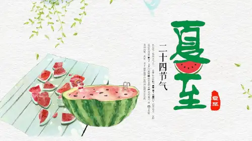二十四节气之一夏至介绍简介PPT模板