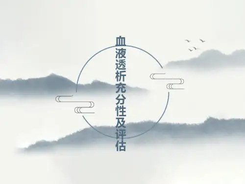 血液透析充分性及评估