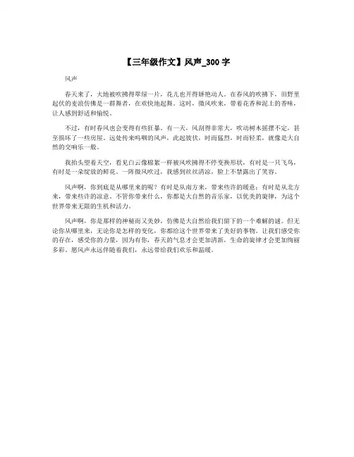 【三年级作文】风声_300字