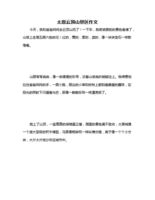 太原云顶山景区作文