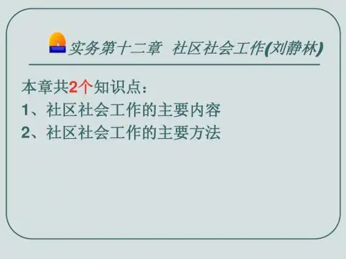 社会工作实务(初级)——第十二章(刘静林)