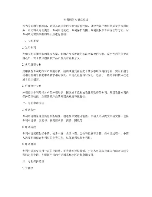 专利顾问知识点总结
