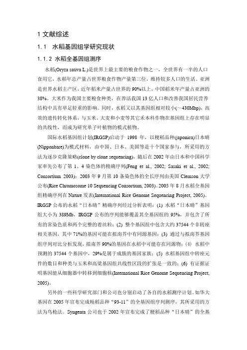 水稻TOS17突变体库的创建与应用