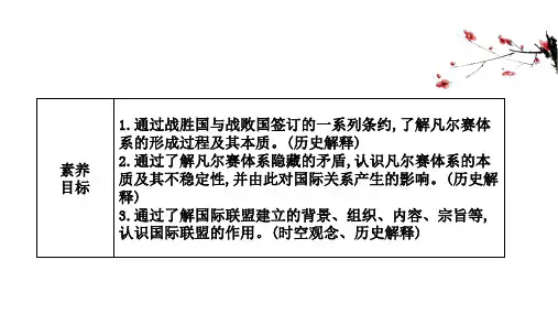 2020-2021学年历史高中人教版选修3课件：2.2 凡尔赛体系与国际联盟