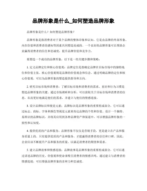 品牌形象是什么_如何塑造品牌形象