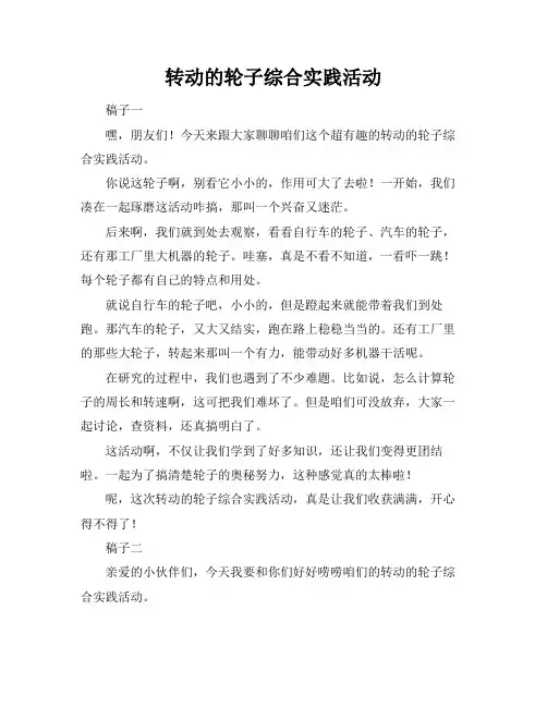 转动的轮子综合实践活动