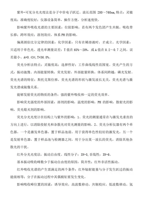 分析化学重点知识点梳理-大全