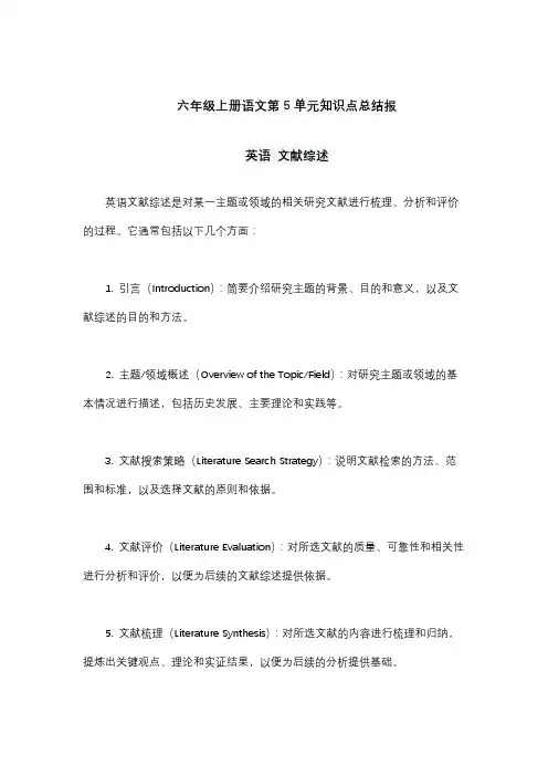 英语 文献综述