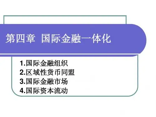 第四章 国际金融一体化