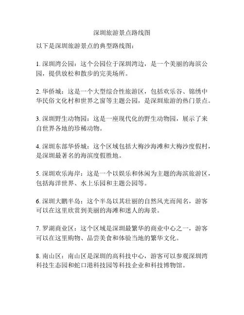 深圳旅游景点路线图