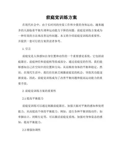 前庭觉训练方案