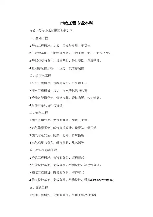 市政工程专业本科
