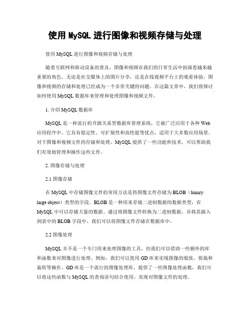 使用MySQL进行图像和视频存储与处理