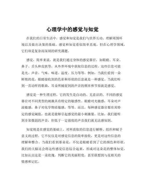 心理学中的感觉与知觉