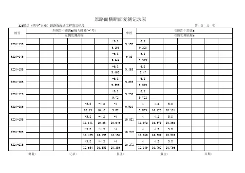 路基横断面复测记录表