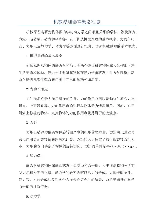机械原理基本概念汇总