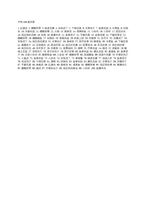 中国100道名菜