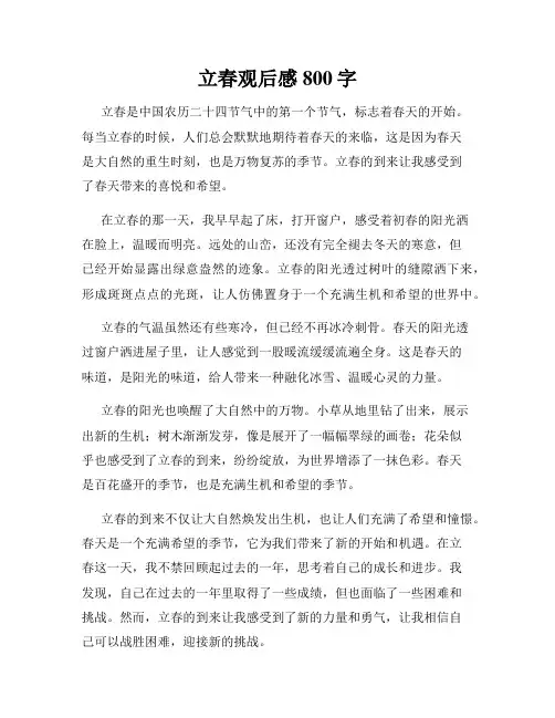 立春观后感800字