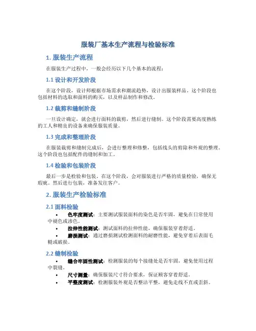 服装厂基本生产流程与检验标准