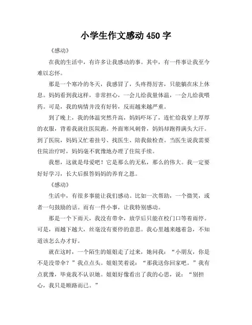 小学生作文感动450字