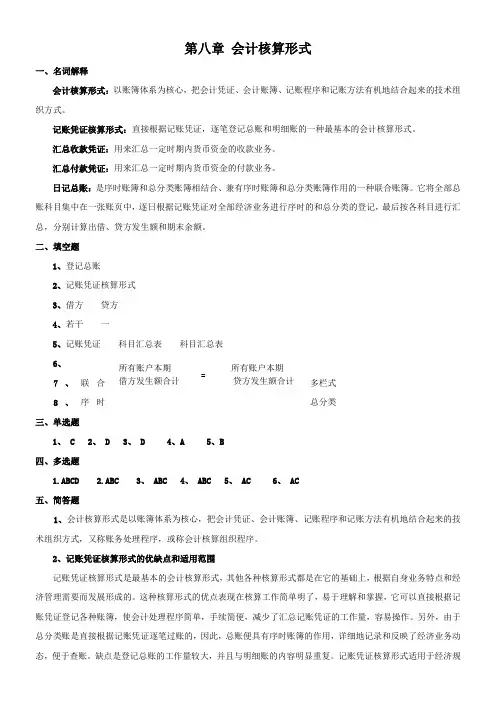 会计核算形式