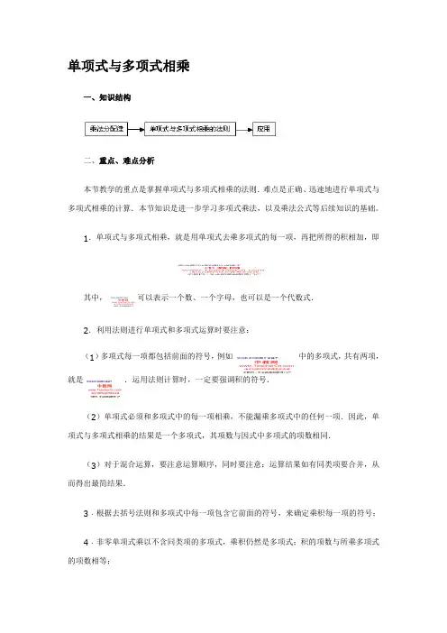 单项式与多项式相乘知识点