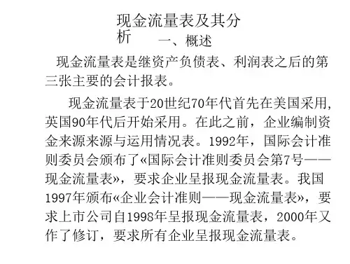 现金量表及其其分析