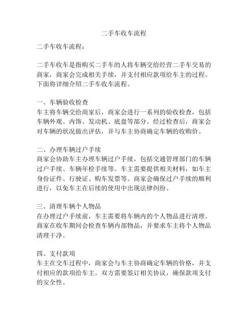 二手车收车流程