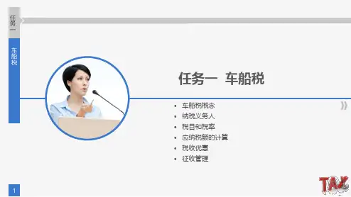 第九章任务一  车船税  《税法》PPT课件