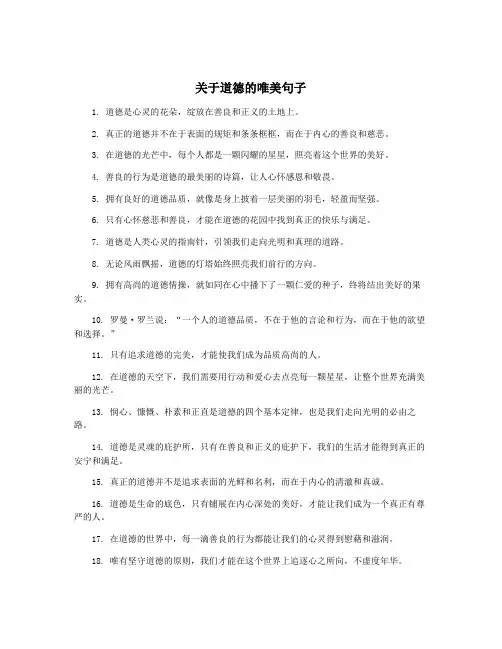关于道德的唯美句子