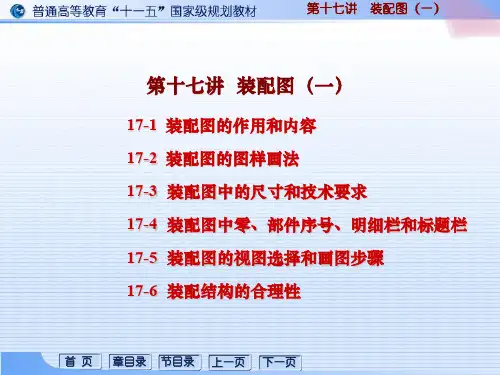 装配图的作用和内容  装配图的图样画法(ppt文档)
