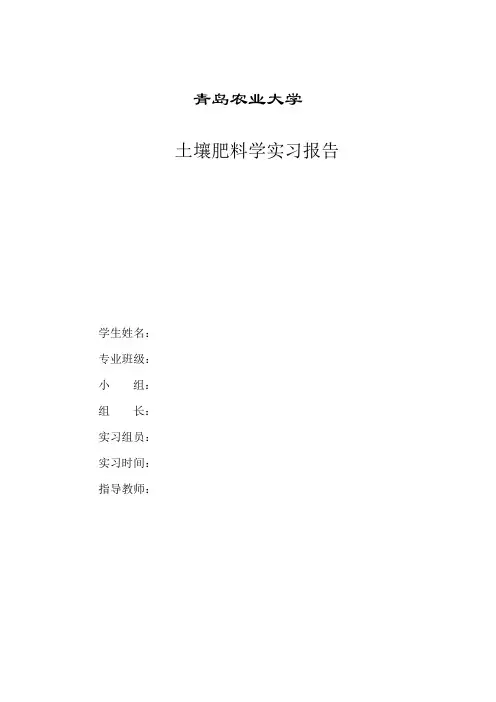 青岛农业大学土壤学实习报告格式