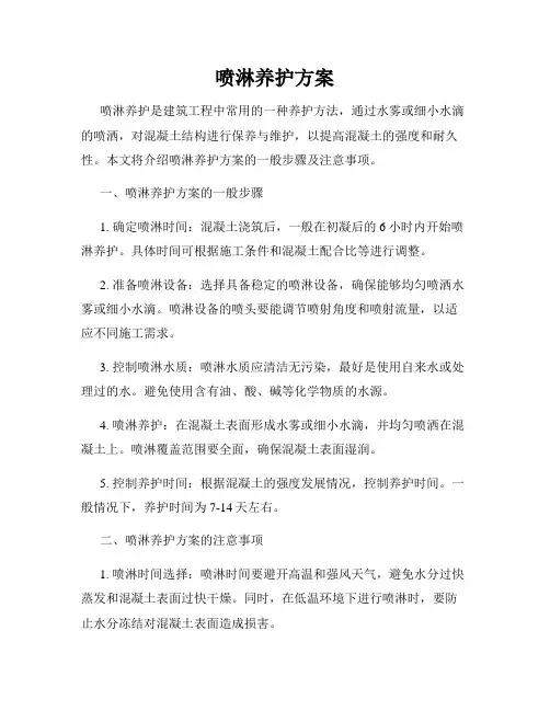 喷淋养护方案