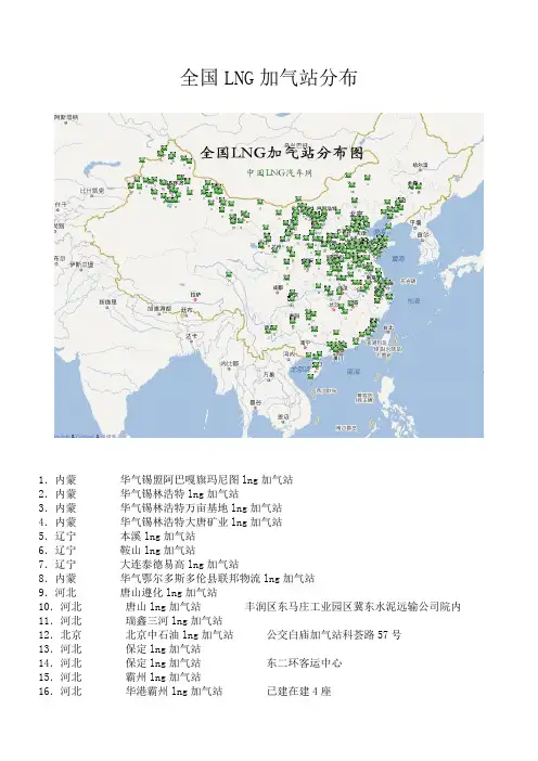 LNG加气站站点分布图文版