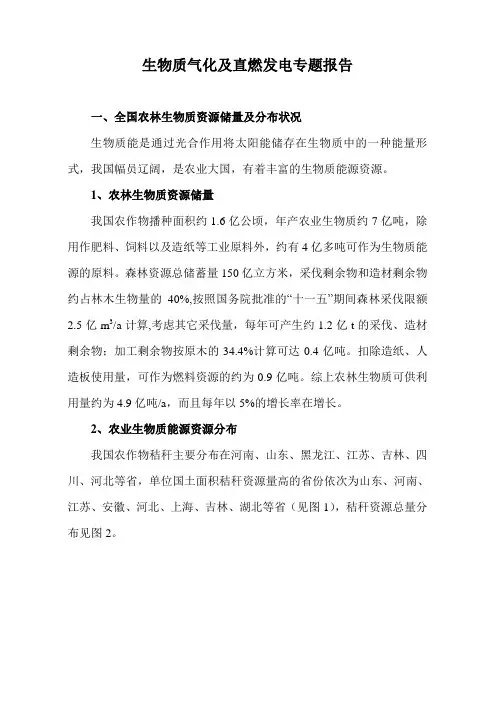 生物质发电及气化专题报告