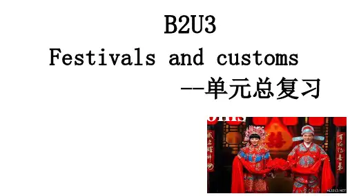 Unit 3 Festivals and Customs 单元复习课件-高中英语牛津译林版必修第二册