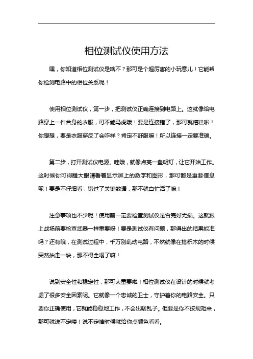 相位测试仪使用方法